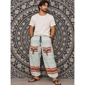Boho Pants for Men & Women – Handmade Hippie Harem Pants, Soft Acrylic Pants